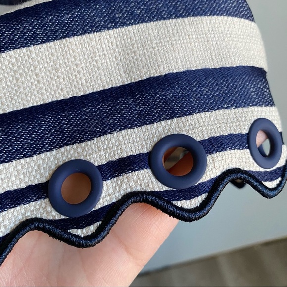 J. Crew Striped Woven Blue Sleeveless Dress - Picture 10 of 11